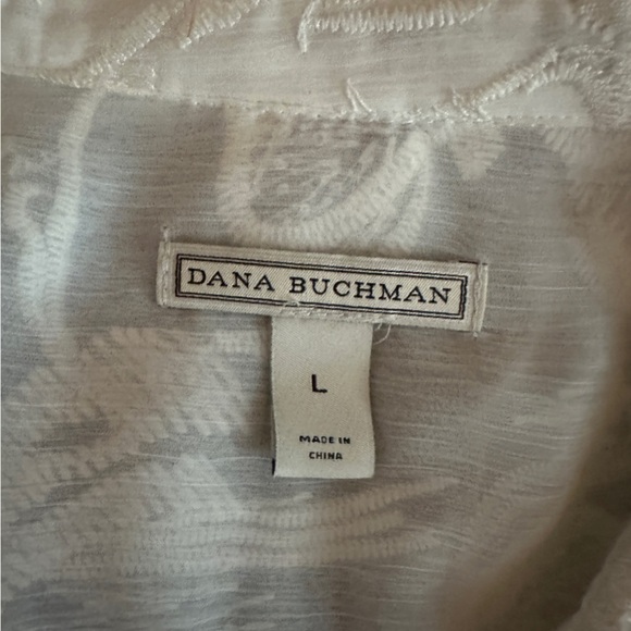 Dana Buchman Off White Sheer Button-Up Blouse - Picture 5 of 13